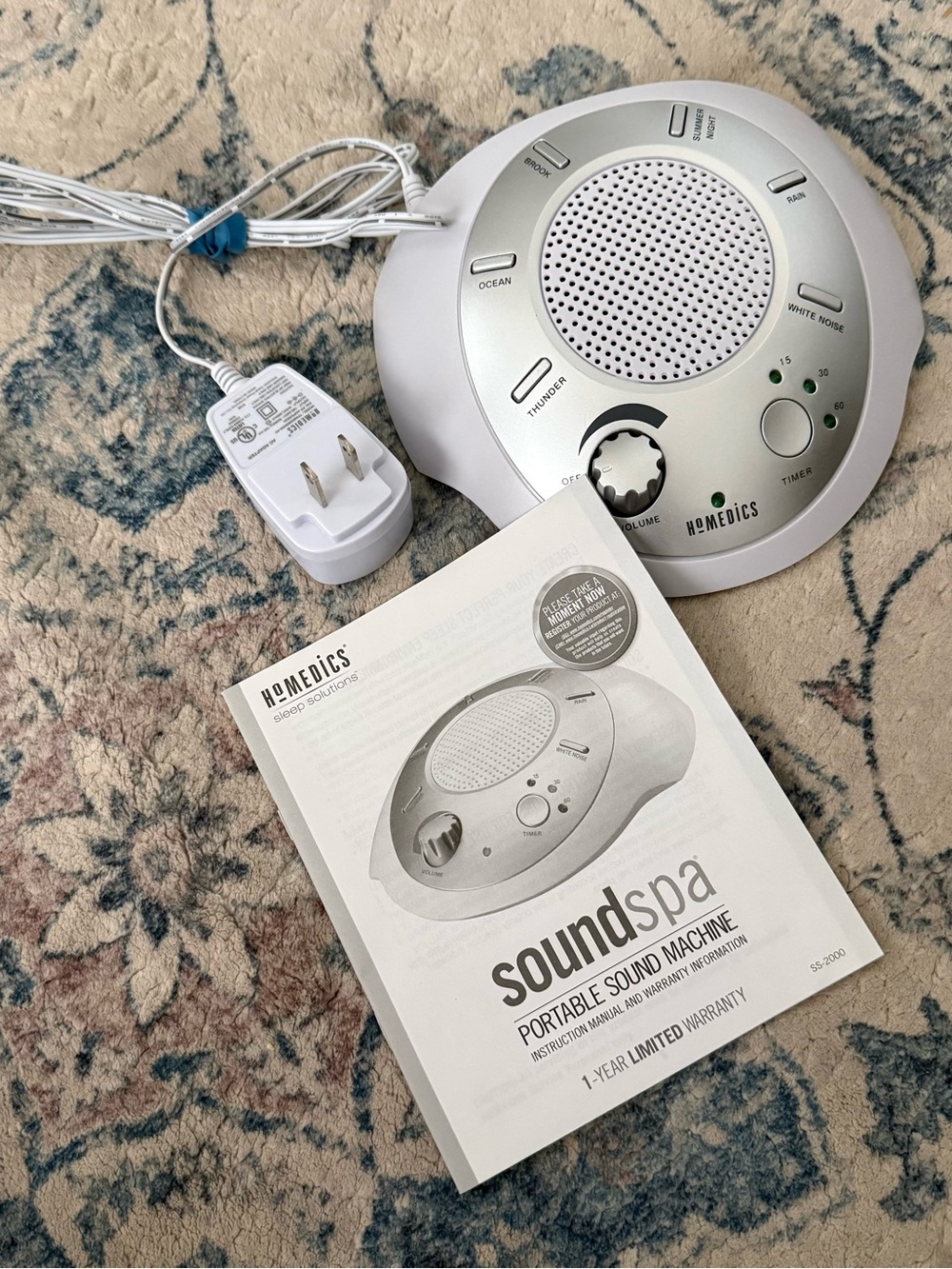 HoMedics SoundSpa Portable Sound Machine - White/Silver